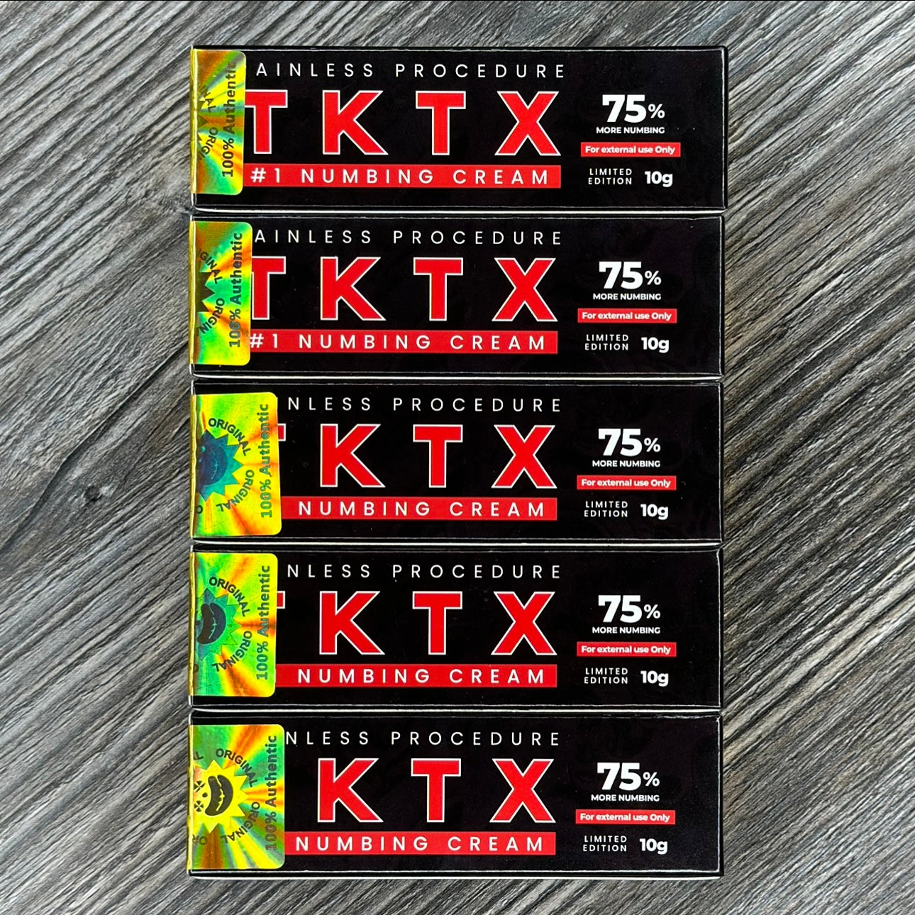 5 Pack TKTX Numbing Cream Black 75%